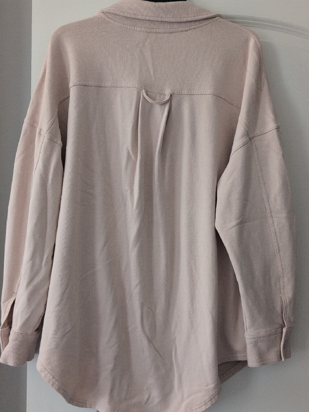 JoyLab Pale Blush Button-Front Scalloped Shacket - Picture 6 of 7
